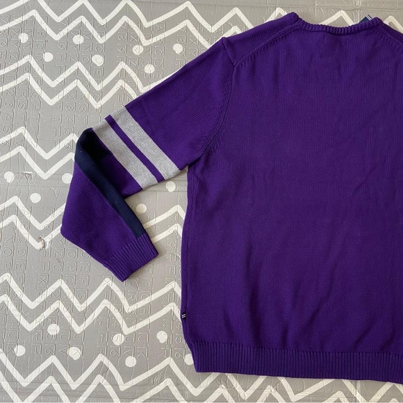 Vintage retro nautica knitted Y2K 80s funky purple USA sweater - Picture 8 of 9